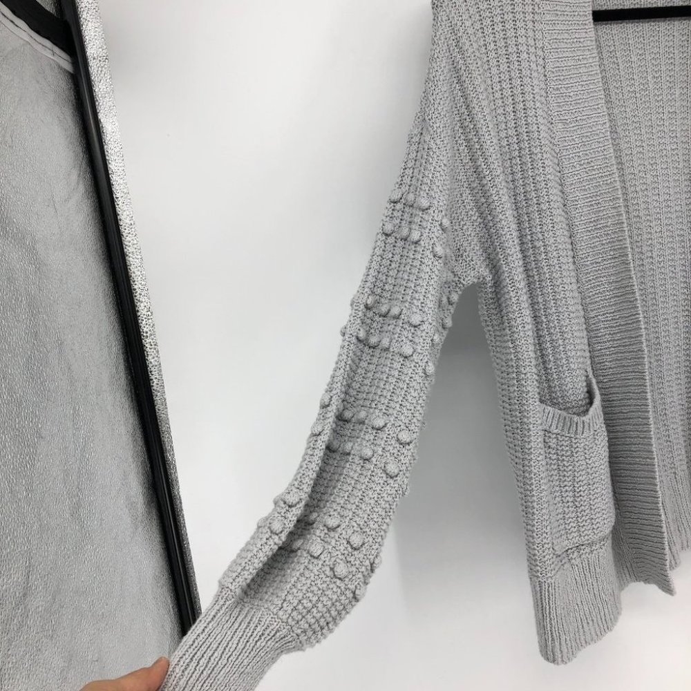 Madewell Grey Bobble Cardigan / Open front Sweater in Cool Fog Long sleeve S - Picture 12 of 16